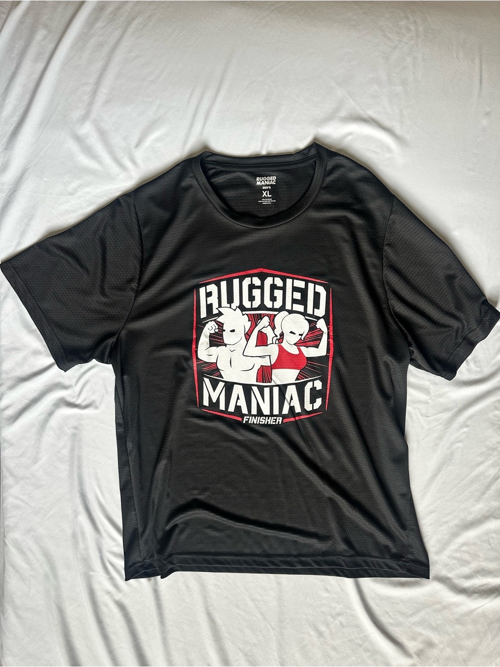 Rugged Maniac Men's XL Performance Tee in Black